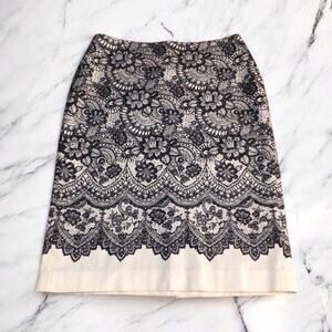Talbots 2 Floral Cotton Pencil Skirt